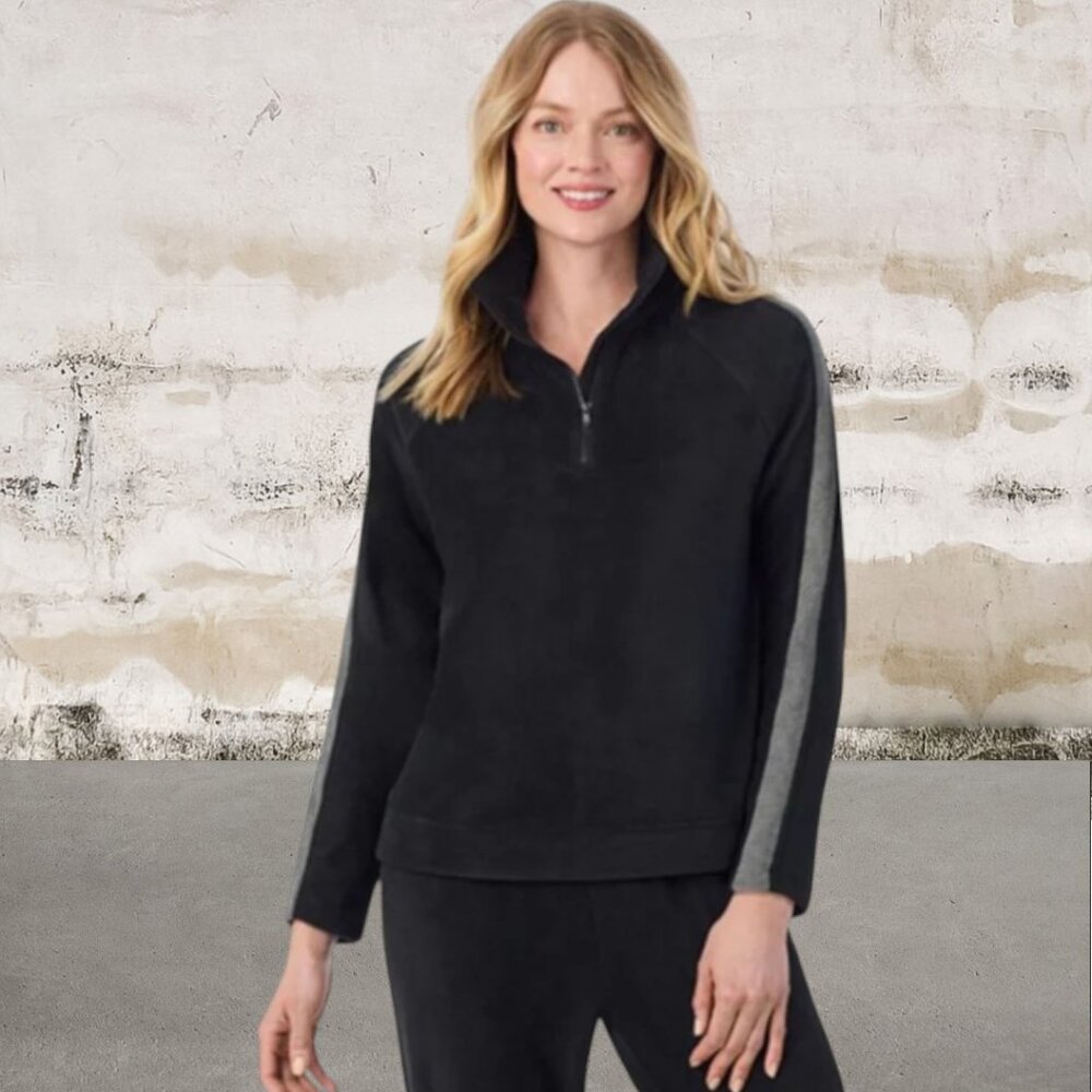 Cuddl Duds x Jennifer Lake Fleecewear with Stretch Half-Zip Pullover Size Medium